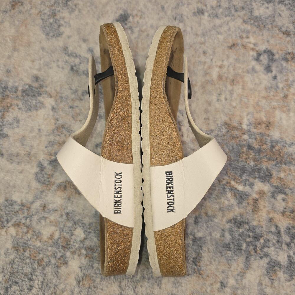Birkenstock Gizeh Shoes Womens Size 10 White Thong Cork Sandals Comfort Boho - Picture 6 of 8